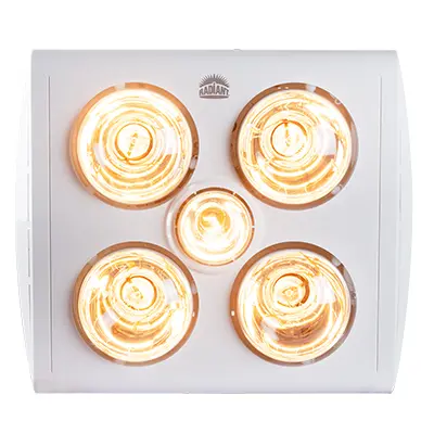 Image of Radiant 5LT Ceiling Light/Heater/Extractor Fan White - RC166