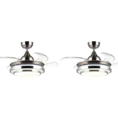 Led Ceiling Fan With 4 Foldable  Blades - Set of 2