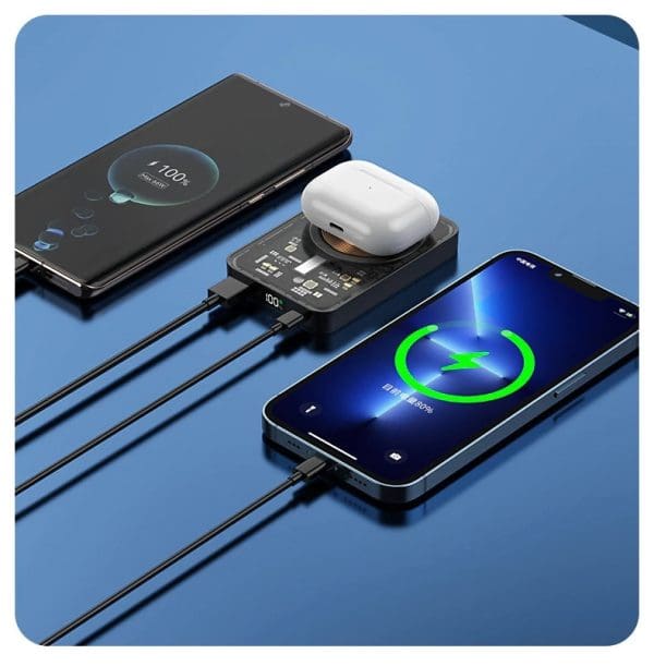 15000mah Power Bank Transparent Magnetic Wireless Charging - Image 6
