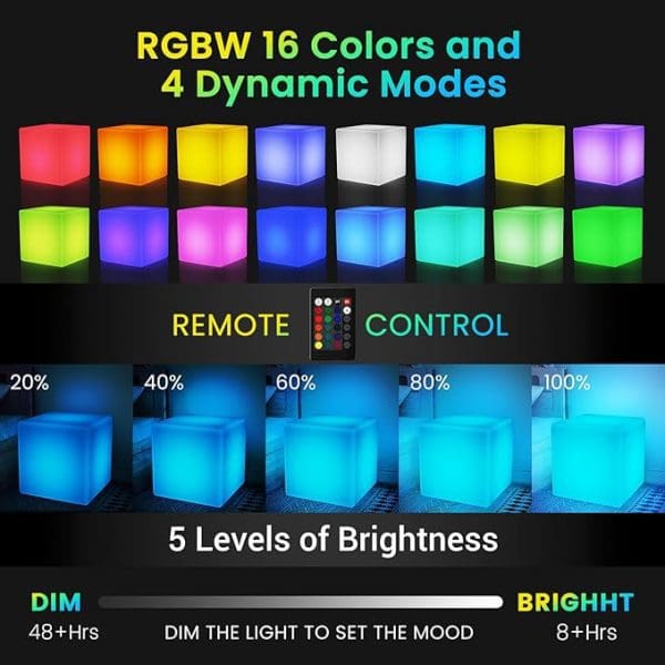 LED RGB SQUARE OTTOMAN - Image 4
