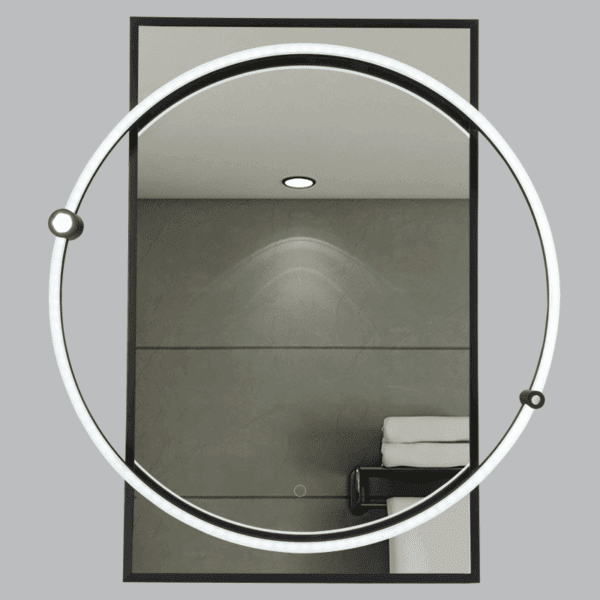 BRIGHTSTAR ML062 MATT BLACK RECTANGULAR MIRROR CCT 18W LED