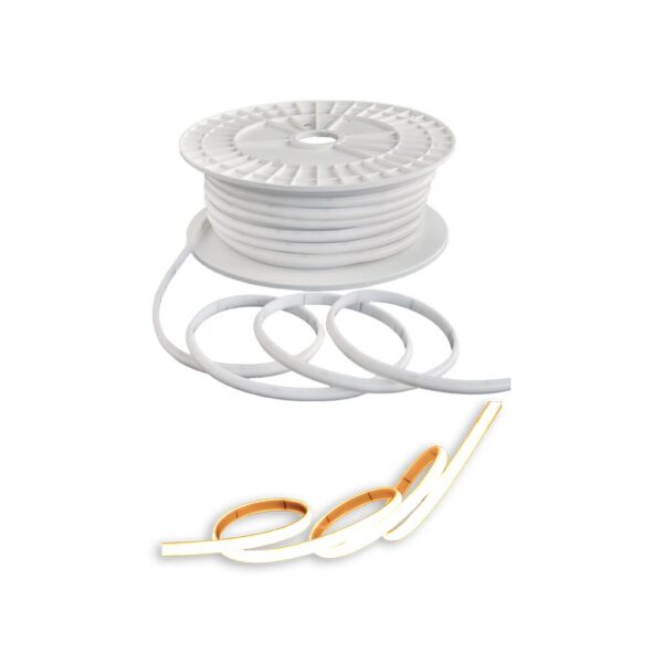 PIOLED 10W 230V IP65 Dyce COB Dotless Strip Light Warm White - 3000k - Per Meter