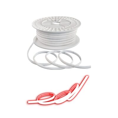 PIOLED 10W 230V IP65 Dyce COB Dotless Strip Light Red - Per Meter