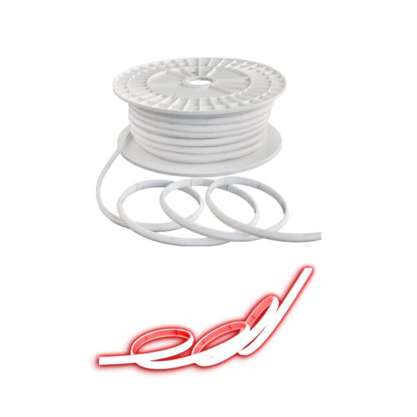 PIOLED 10W 230V IP65 Dyce COB Dotless Strip Light Red - Per Meter