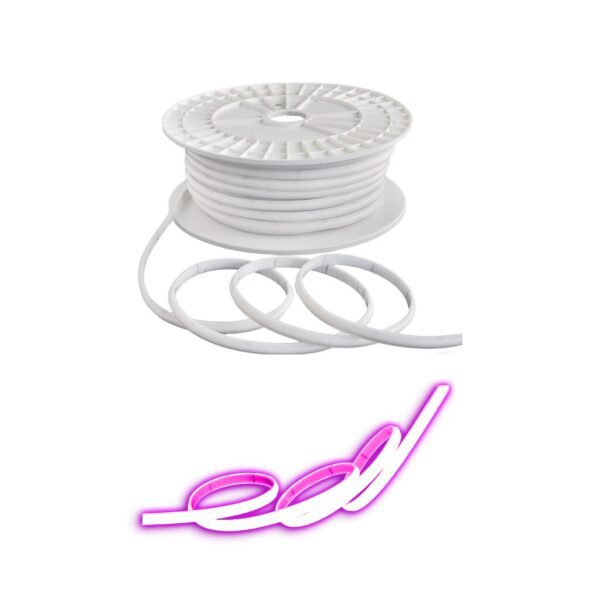 PIOLED 10W 230V IP65 Dyce COB Dotless Strip Light Magenta - Per Meter