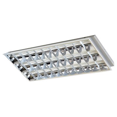 Radiant Recessed Ceiling Light wired for LED T8 3x18w Cordset