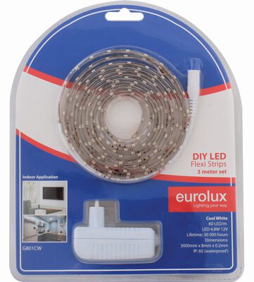 Eurolux LED Strip DIY Kit 3m 4.8W/m CW IP65 - G801CW