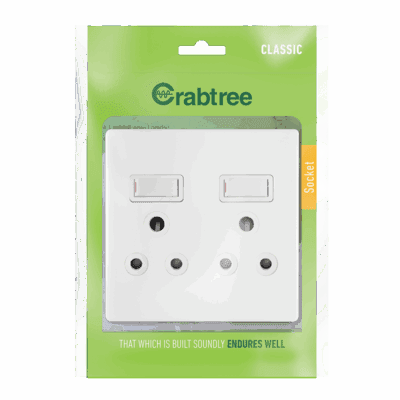 Crabtree Classic Double Socket With Cover Plate 100x100mm