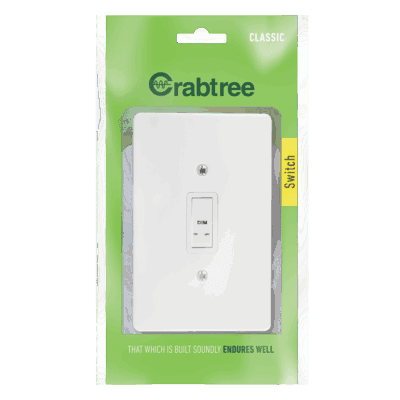 Crabtree Classic 1 Lever 500w LED Bell Press Dimmer Complete 50x100mm