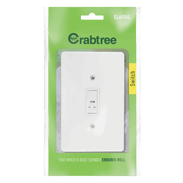 Crabtree Classic 1 Lever 500w LED Bell Press Dimmer Complete 50x100mm