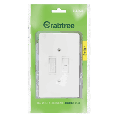 Crabtree Classic 2 Lever 500w LED Bell Press Dimmer Complete 50x100mm