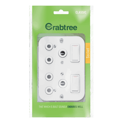 Crabtree Classic Industrial Double STD 164-1 Switched Socket on Surface Box 119x83mm
