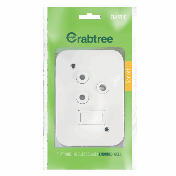 Crabtree Classic Industrial Single Switched 164-1 STD Socket on Surface Box 119x83mm