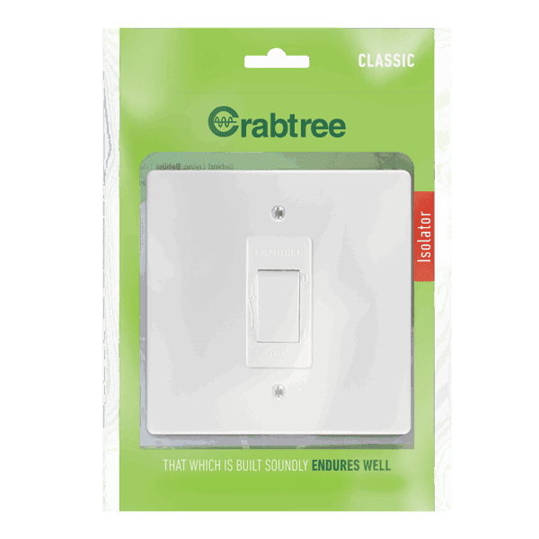 Crabtree Classic Isolator 60A With Cover Plate 100x100mm