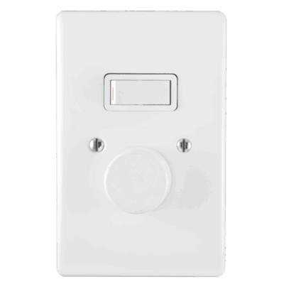 Crabtree Classic 1 Lever 600W Rotary Dimmer Switch + Cover White 50x100mm
