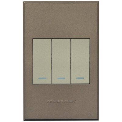 VETi 3 POLA - Three Lever 1x Bell Press & 2x Two - Way Switch - Titanium/Bronze Complete