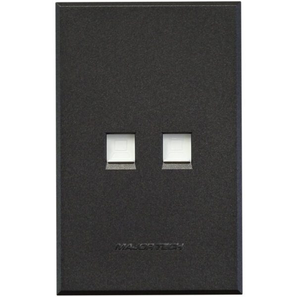 VETi 3 POLA - Dual Data Socket (RJ45 - Cat 6) - Graphite Complete
