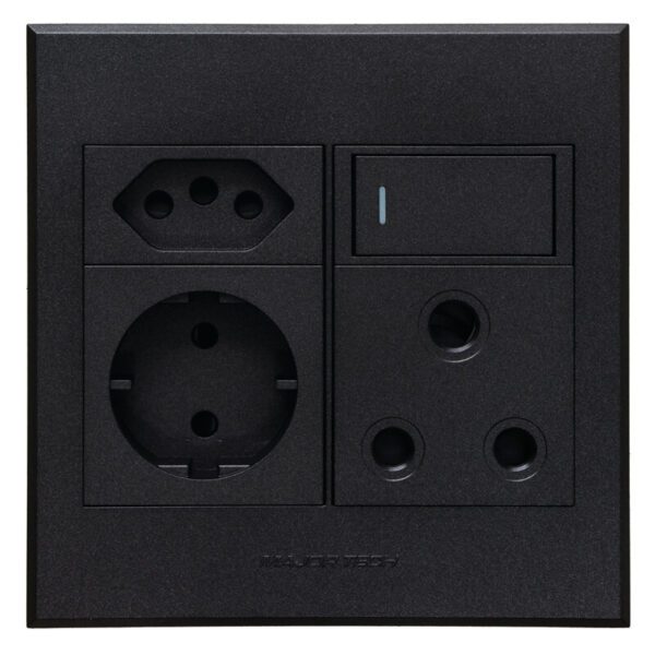 VETi 3 AURA - Round 2 Pin Plug Socket - Graphite/Graphite Complete