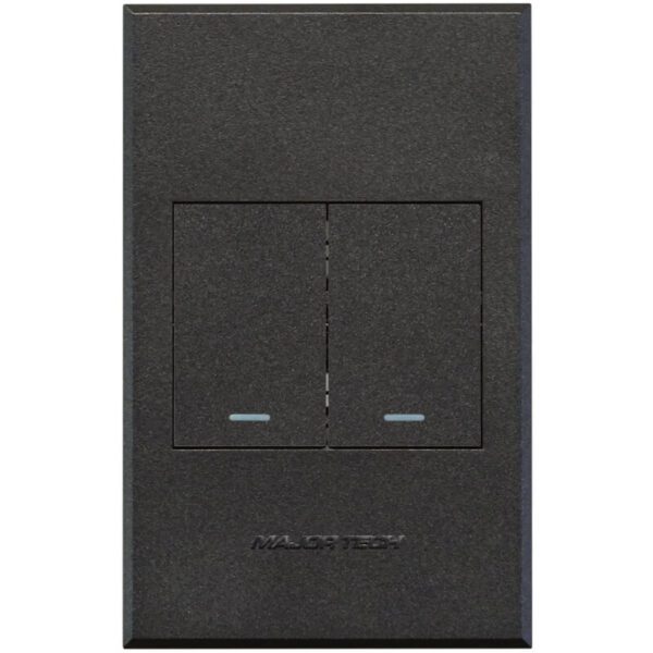 VETi 3 POLA - Two Lever Switch Cover Plate Graphite/Graphite - Monoblock