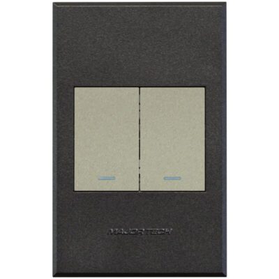 VETi 3 POLA - Two Lever Switch Cover Plate Titanium/Graphite - Monoblock