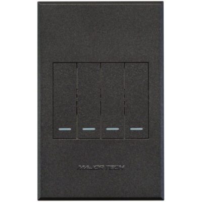 VETi 3 POLA - Four Lever Switch Cover Plate Graphite/Graphite - Monoblock