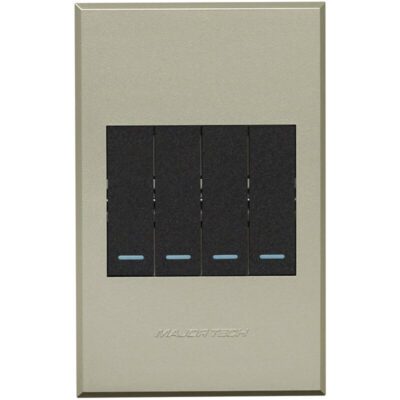 VETi 3 POLA - Four Lever Switch Cover Plate Graphite/Titanium - Monoblock