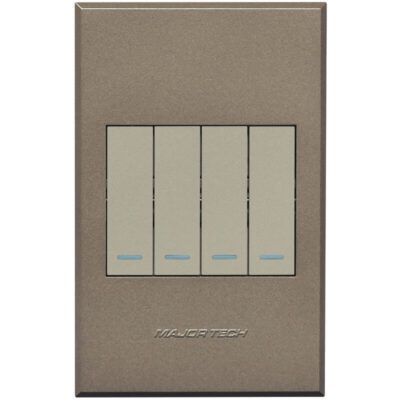 VETi 3 POLA - Four Lever Switch Cover Plate Titanium/Bronze - Monoblock