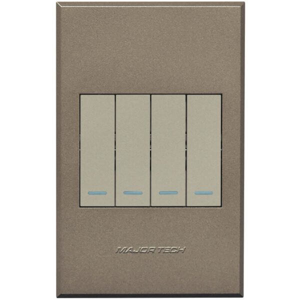VETi 3 POLA - Four Lever Switch Cover Plate Titanium/Bronze - Monoblock