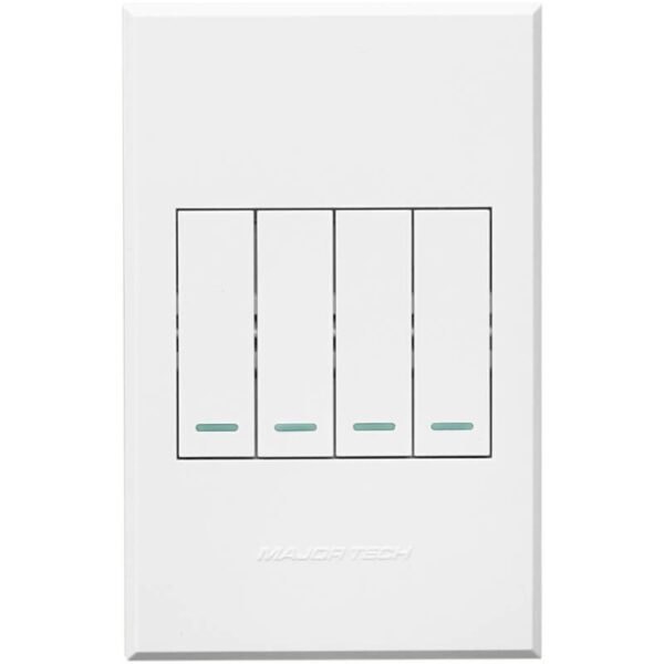 VETi 3 POLA - Four Lever Switch Cover Plate White - Monoblock