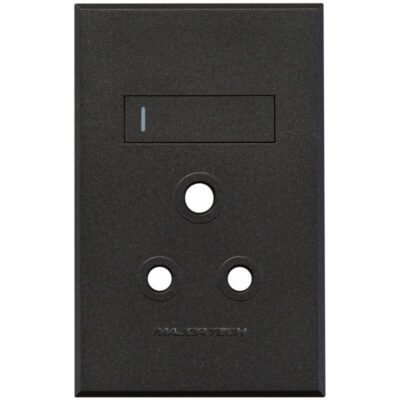 VETi 3 POLA - Single RSA Socket Cover Plate 2x4 Graphite/Graphite - Monoblock