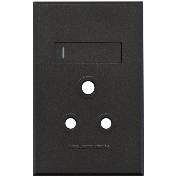 VETi 3 POLA - Single RSA Socket Cover Plate 2x4 Graphite/Graphite - Monoblock