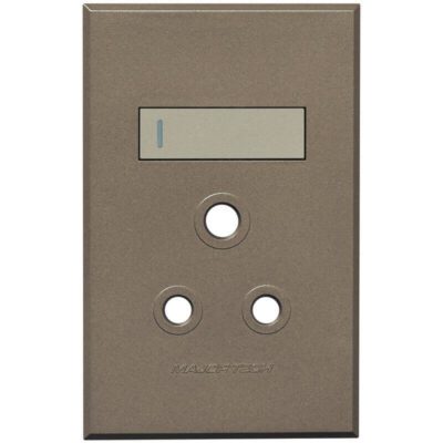VETi 3 POLA - Single RSA Socket Cover Plate 2x4 Titanium/Bronze - Monoblock