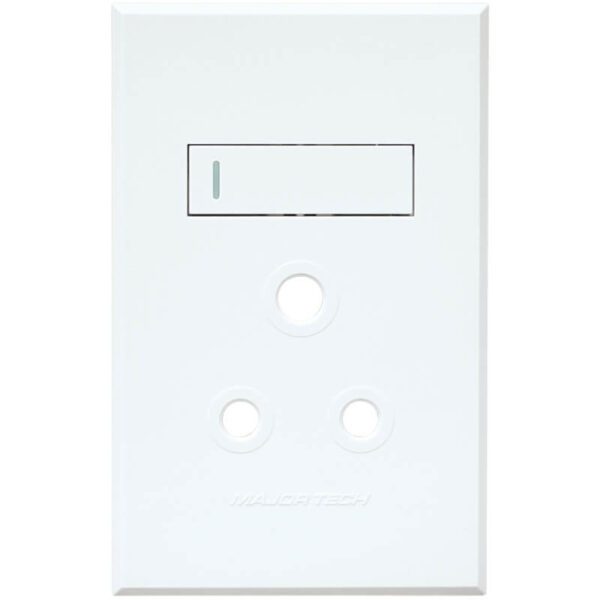 VETi 3 POLA - Single RSA Socket Cover Plate 2x4 White - Monoblock
