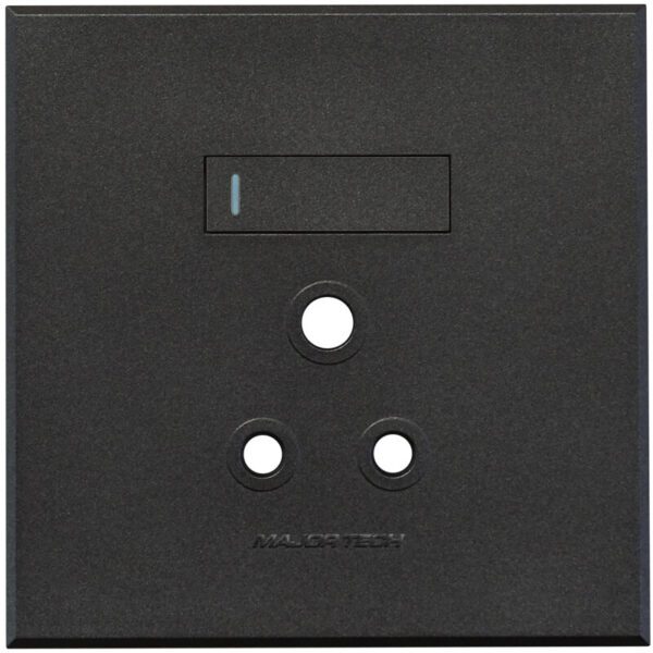 VETi 3 POLA - Single RSA Socket Cover Plate 4x4 Graphite/Graphite - Monoblock