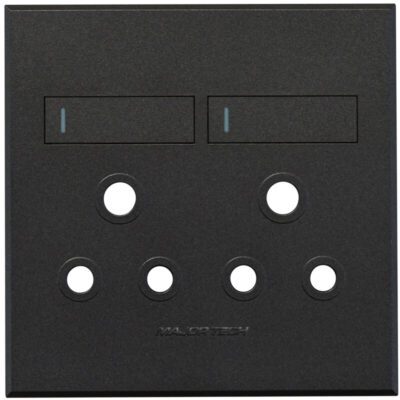 VETi 3 POLA - Double RSA Socket Cover Plate Graphite/Graphite - Monoblock