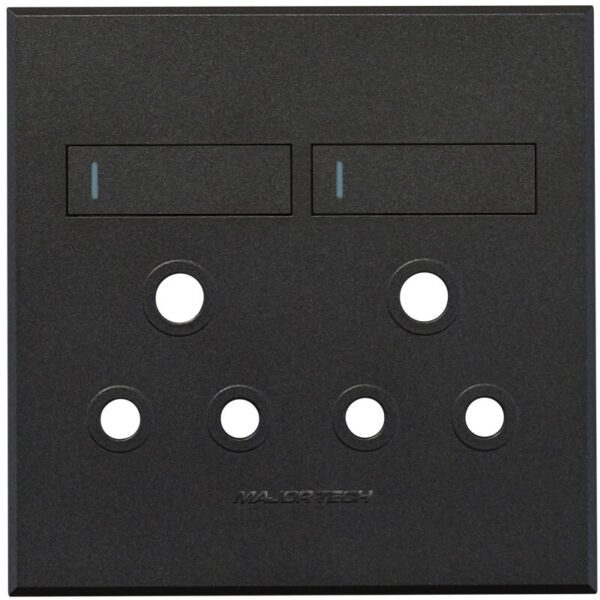 VETi 3 POLA - Double RSA Socket Cover Plate Graphite/Graphite - Monoblock