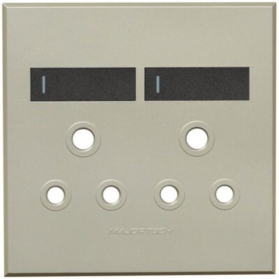 VETi 3 POLA - Double RSA Socket Cover Plate Graphite/Titanium - Monoblock