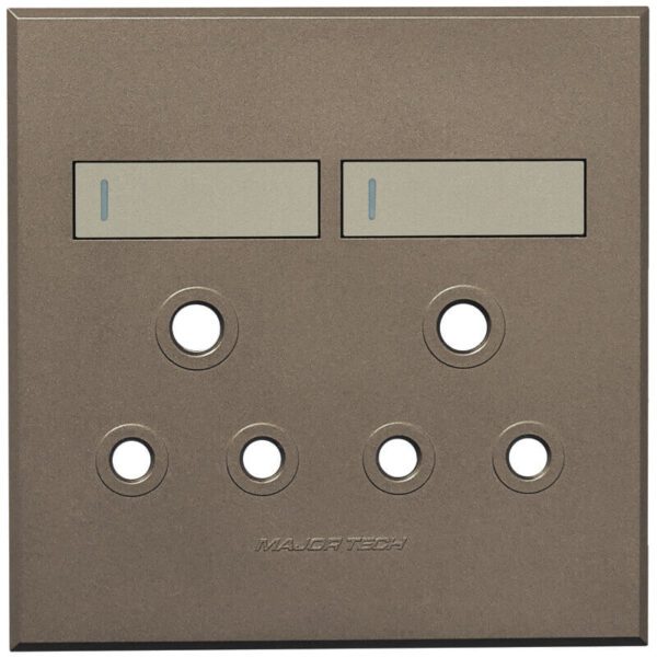 VETi 3 POLA - Double RSA Socket Cover Plate Titanium/Bronze - Monoblock