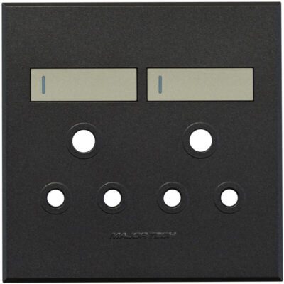 VETi 3 POLA - Double RSA Socket Cover Plate Titanium/Graphite - Monoblock