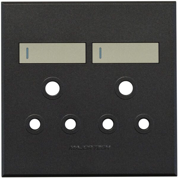 VETi 3 POLA - Double RSA Socket Cover Plate Titanium/Graphite - Monoblock