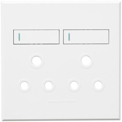 VETi 3 POLA - Double RSA Socket Cover Plate White - Monoblock