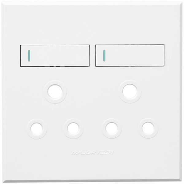VETi 3 POLA - Double RSA Socket Cover Plate White - Monoblock