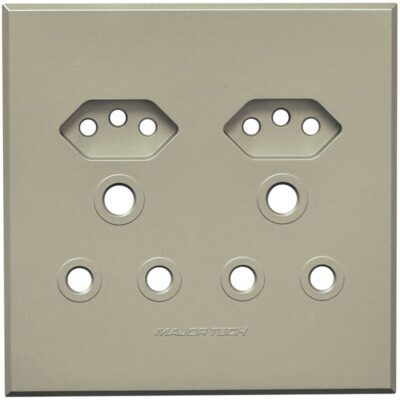 VETi 3 POLA - Unswitched Socket Cover Plate Titanium - Monoblock