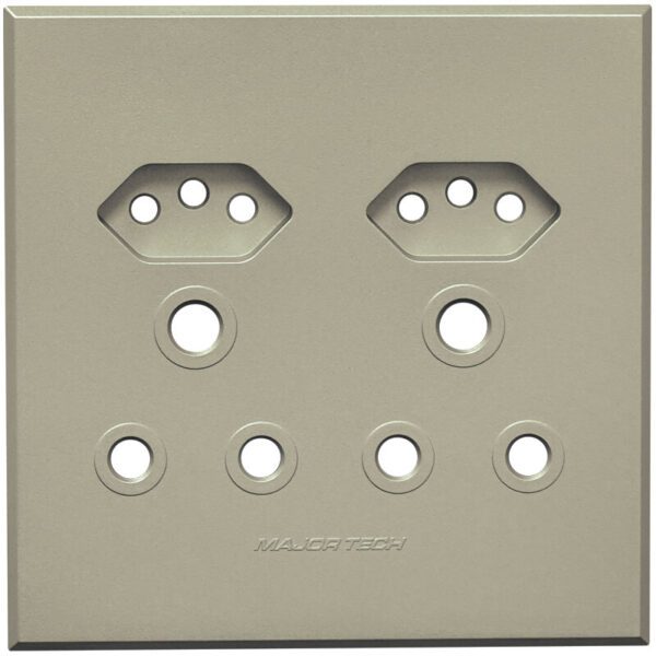 VETi 3 POLA - Unswitched Socket Cover Plate Titanium - Monoblock