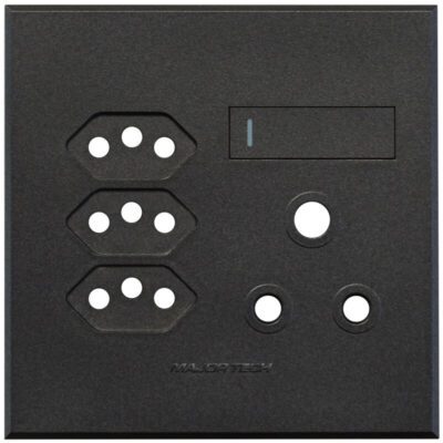VETi 3 POLA - V-Slim & RSA Socket Cover Plate Graphite/Graphite - Monoblock