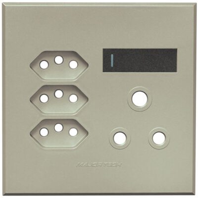 VETi 3 POLA - V-Slim & RSA Socket Cover Plate Graphite/Titanium - Monoblock