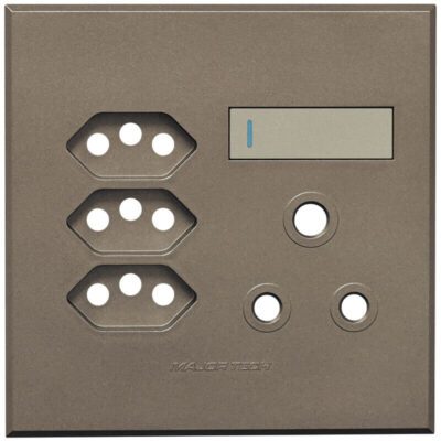VETi 3 POLA - V-Slim & RSA Socket Cover Plate Titanium/Bronze - Monoblock