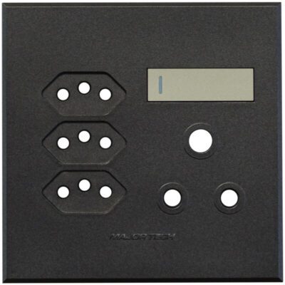 VETi 3 POLA - V-Slim & RSA Socket Cover Plate Titanium/Graphite - Monoblock