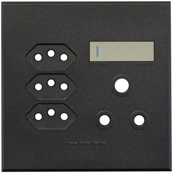 VETi 3 POLA - V-Slim & RSA Socket Cover Plate Titanium/Graphite - Monoblock
