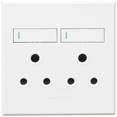 VETi 3 POLA - Double RSA Socket - White Complete